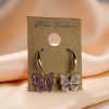 Earring dangling  butterfly pendant