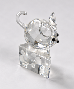 Crystal Figure- Mouse on top of cheese block ( 1" X 1.5" )