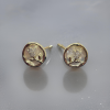 Earring white shell pearl  base gold plated elegant look