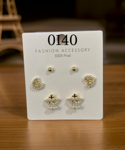 stud 3 pairs multi crown