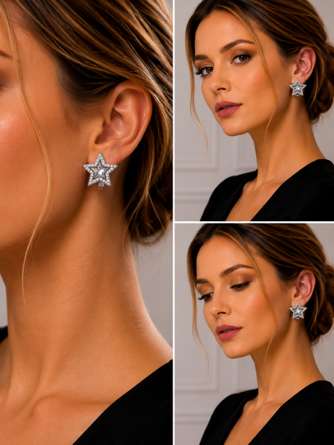 Clip earrings- Stars