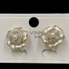Earring clip rose 4986