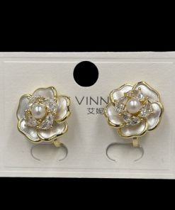 Earring clip rose 4986