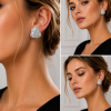 Clip Earring Oval Round Cubic Zirconia