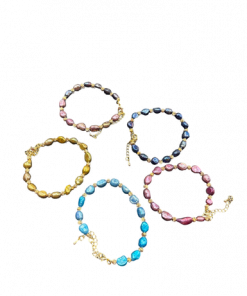 Bracelet Freshwater Pearls gold beads colour options