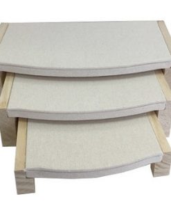 3 Piece jewelry wooden/ fabric stands