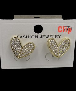 Clip Earring Heart pearl 35