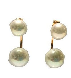 Earring- Pearl stud with hanging pearl