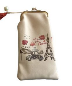 Glasses case- "With love from Paris" Cafe, car and Eiffel Tower