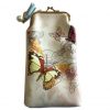 Glasses case- Orange and purple butterfly, flowers