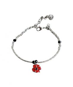 Poppy Bracelet with silver beads