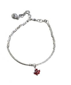 maple leaf bracelet with silver beads
