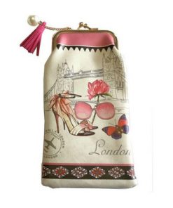 Glasses case-  London Bridge, high heels, sunglasses and butterfly