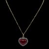 Necklace-Red heart with rhinestone