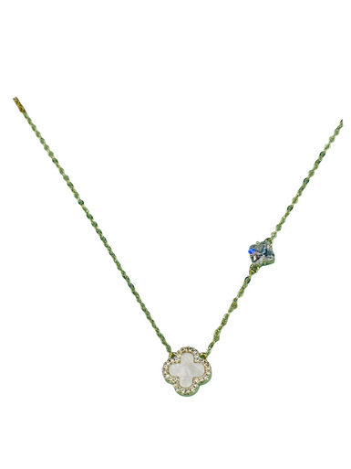 Clover flower Crystal Necklace