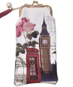 London, Big Ben and red phone booth-Glasses Case