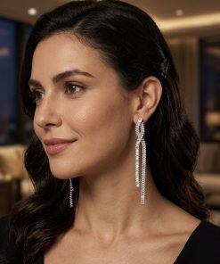 Earring long 80mm double Join lines