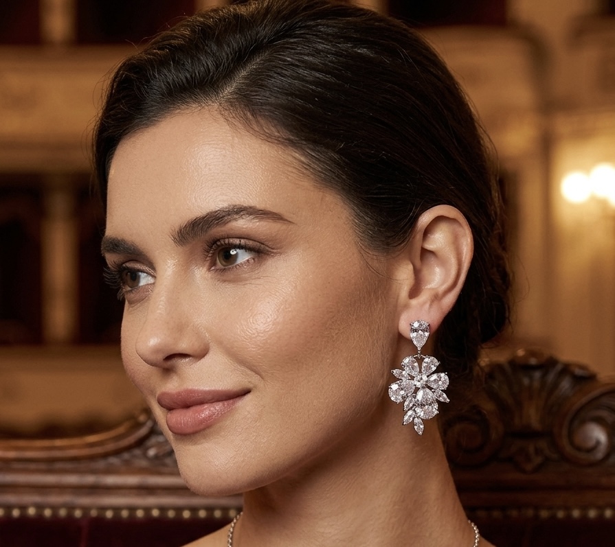 CZ Earring Sterling Silver post