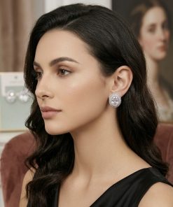 CZ Earring Stud  Sterling Silver Post