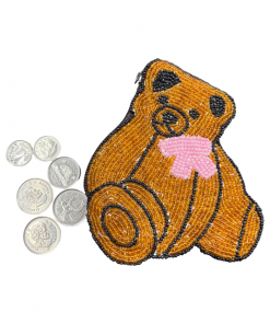 Beaded Teddy Bear Coin Purse