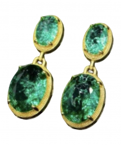 Earring green stone  style