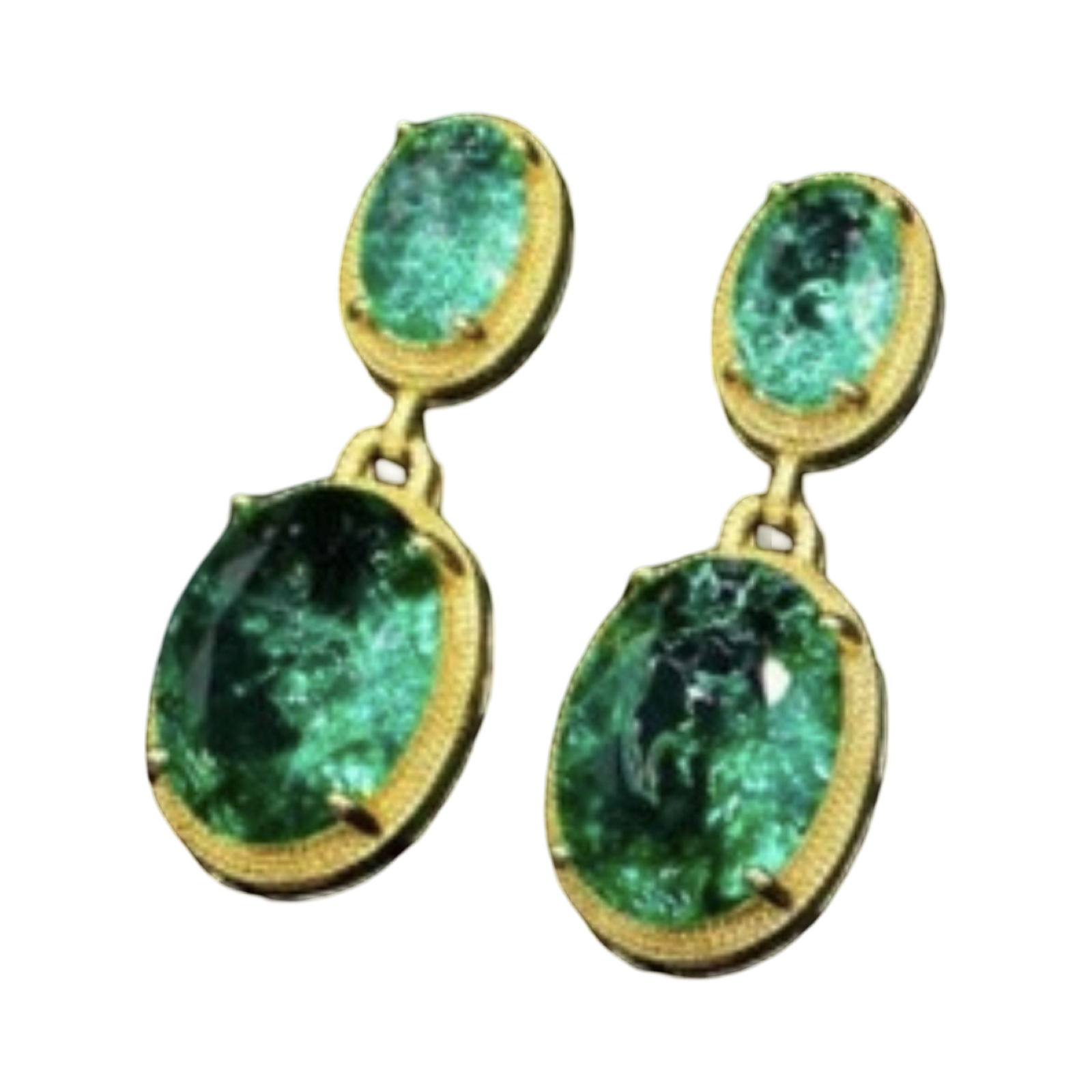 Earring Green Stone Dangling