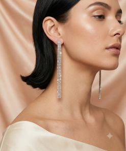 Earing 3 long crystal stone 15cm