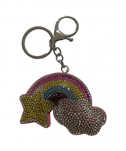 Keychain-rhinestone rainbow star