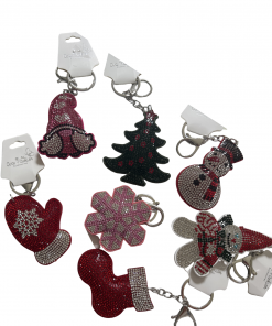 Christmas Rhinestone Keychain Ornament Collection