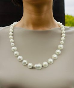 Freshwater pearl with beads silver or gold classic clip end