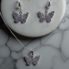 Necklace Butterfly Enamel pendant set