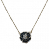 Necklace Rose in centre trim gold and pearls