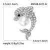 Brooch Dolphin play pearl Ball