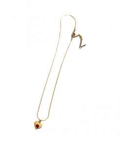 Necklace heart pendant rube red