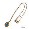 Necklace- Evil eye on long gold plated 1.00"chain with extension , 18 " (colour options)
