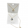 Necklace - Flower (clover) with 2 side color with gold chain
