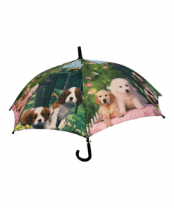 Dogs with flowers print  Kids Umbrella ,black handle