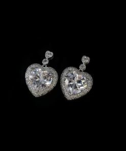 Heart -dangling cube zirconia