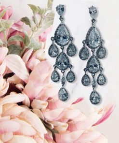 Earring- Hanging tear drop chandelier earrings AAA zirconium
