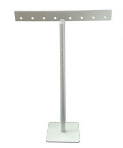 Earring Display stand - T shaped (metal), 15cm, grey
