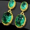 Earring green stone  style