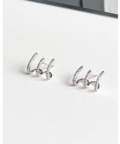 Earring - 3 hope stud  silver