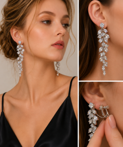 Alternative view of Clip Earring chandelier zube zirconia