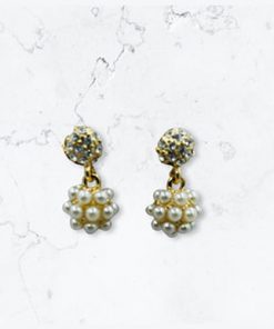 Earring-Hanging pearl clusters