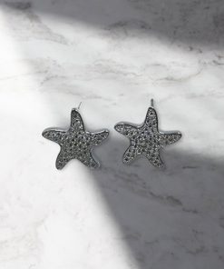 Earring- Silver star studs, thick