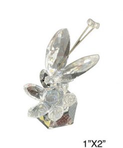 Crystal Figure- Bee feeding from a flower ( 1" x 2" )