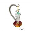 Crystal Figure- Hanging grapes over round base on gold chain with green leaves ( 2" X 4" )