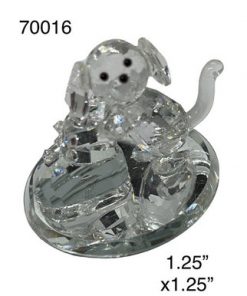 Crystal Figure - Puppy dog standing up on back legs , ( 1.25" X 1.25" )