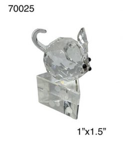 Crystal Figure- Mouse on top of cheese block ( 1" X 1.5" )