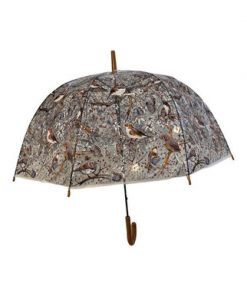Birds on branches, butterflies /flowers print clear umbrella